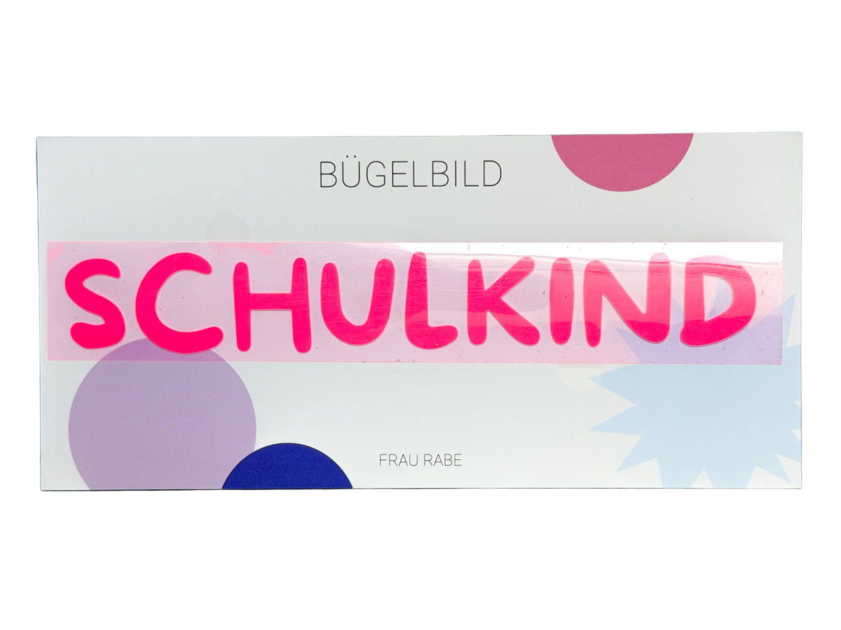 Bügelbild Schulkind | neonpink