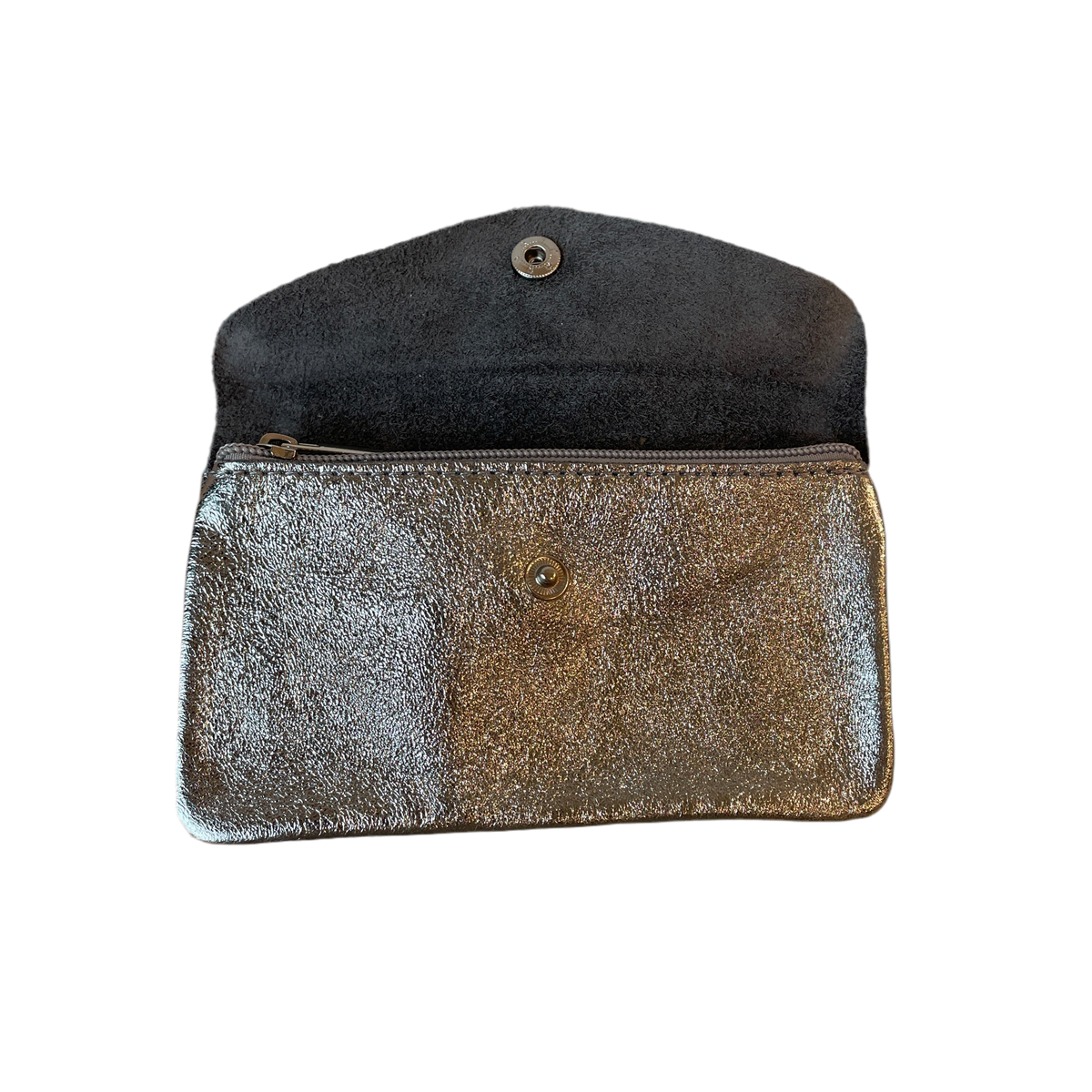 Geldbeutel medium | Leder | silber glitzernd