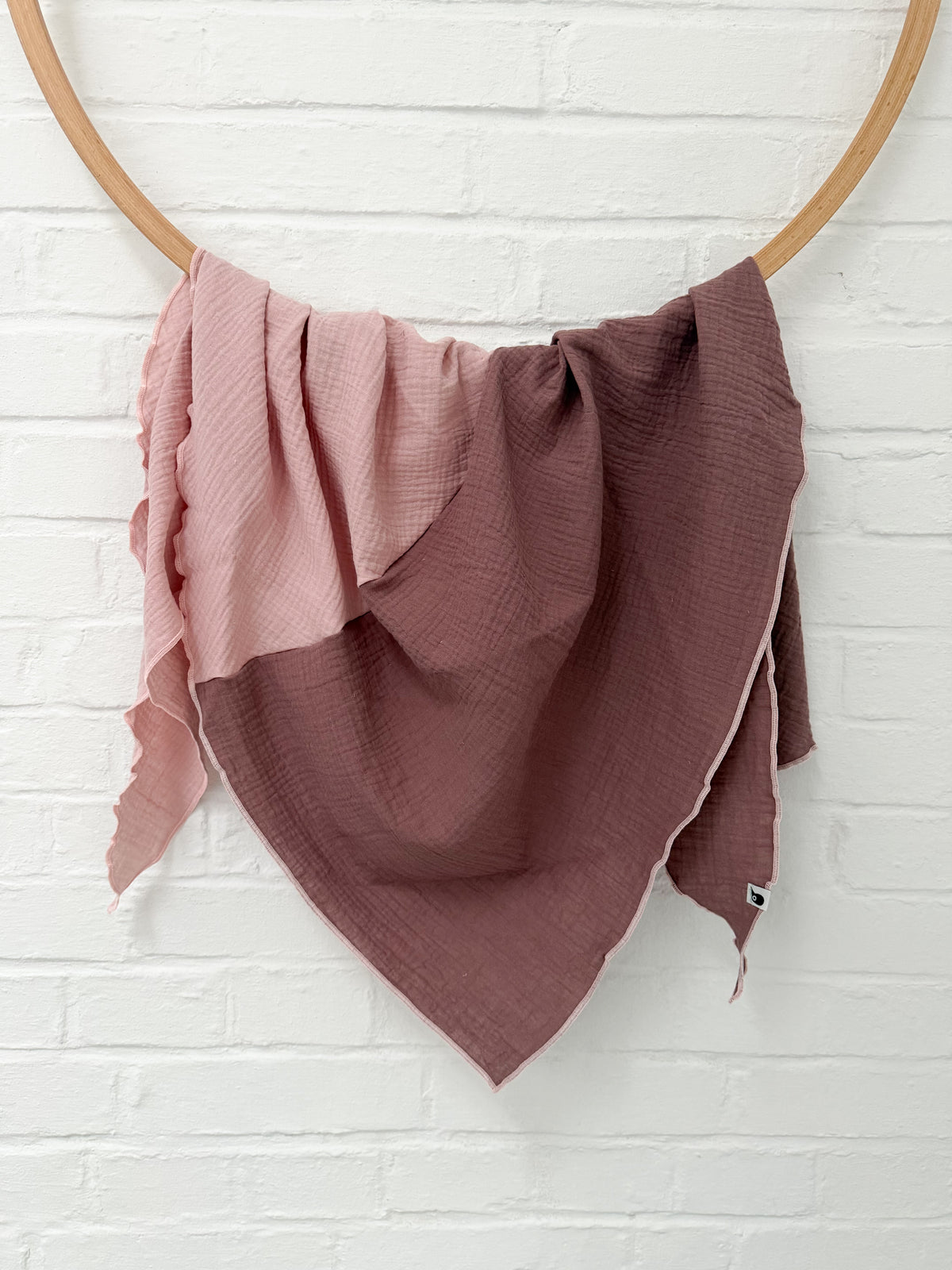 Musselintuch | rosa/braun