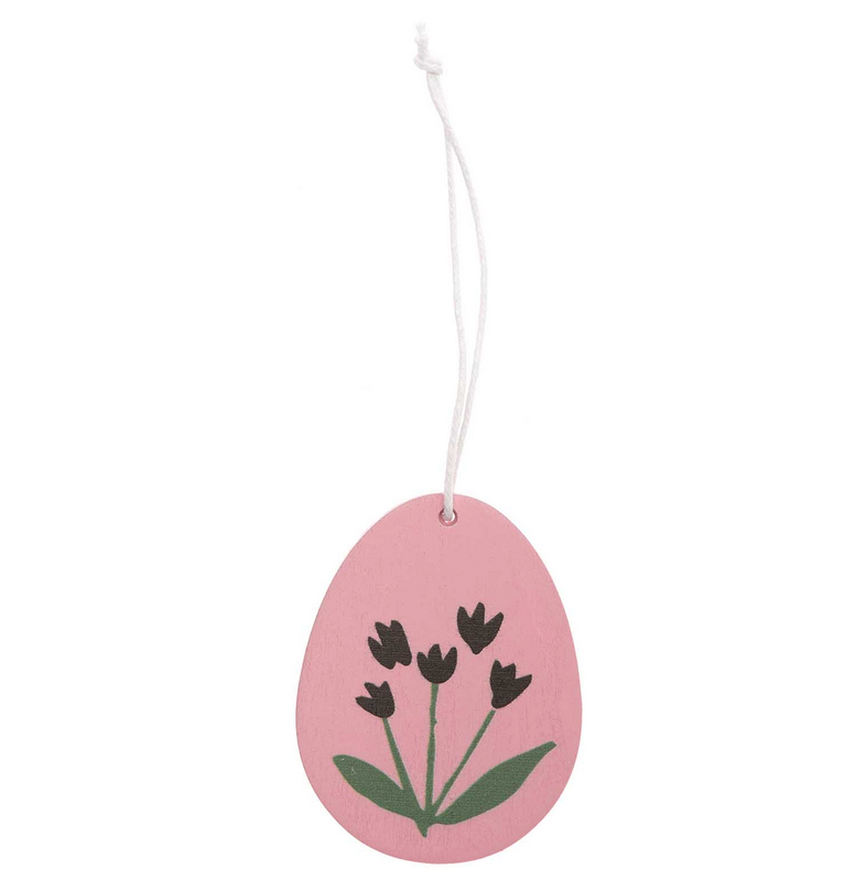 Holzanhänger | Osterei Blume Rosa