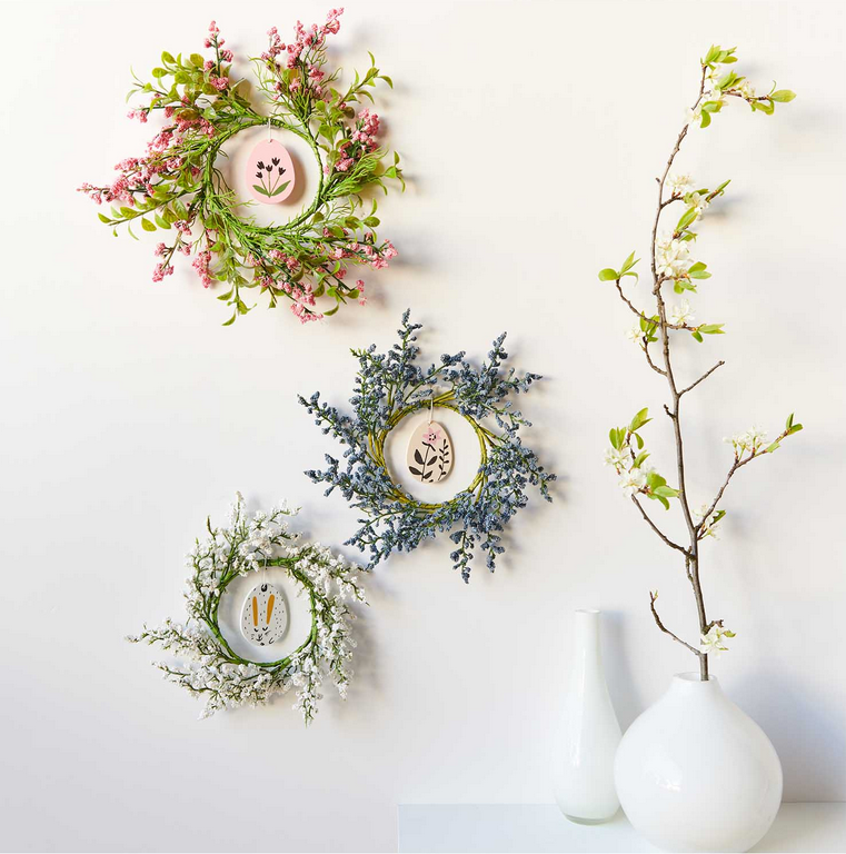 Holzanhänger | Osterei Blume Rosa