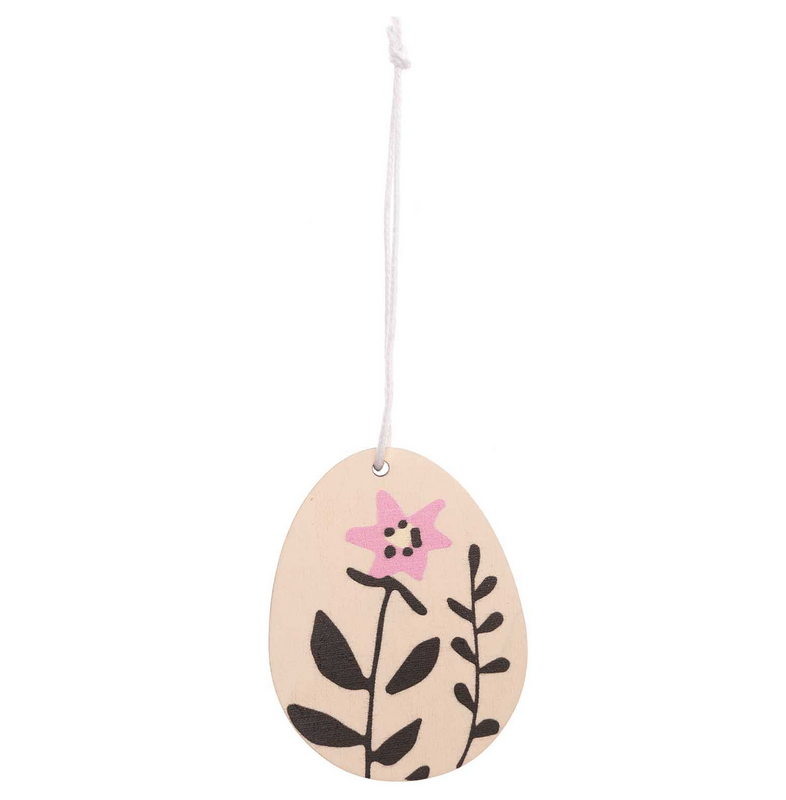 Holzanhänger | Osterei Blume Creme