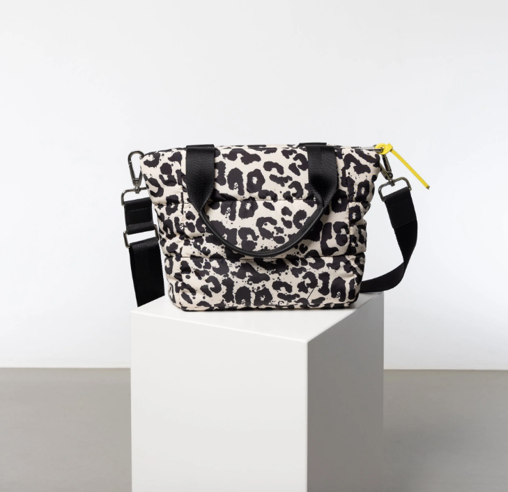 Padded Tote Bag Small | Leo Splashes Black/Sand