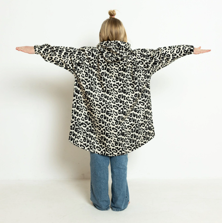 Regenponcho Kids Leo Splashes | Black/Sand
