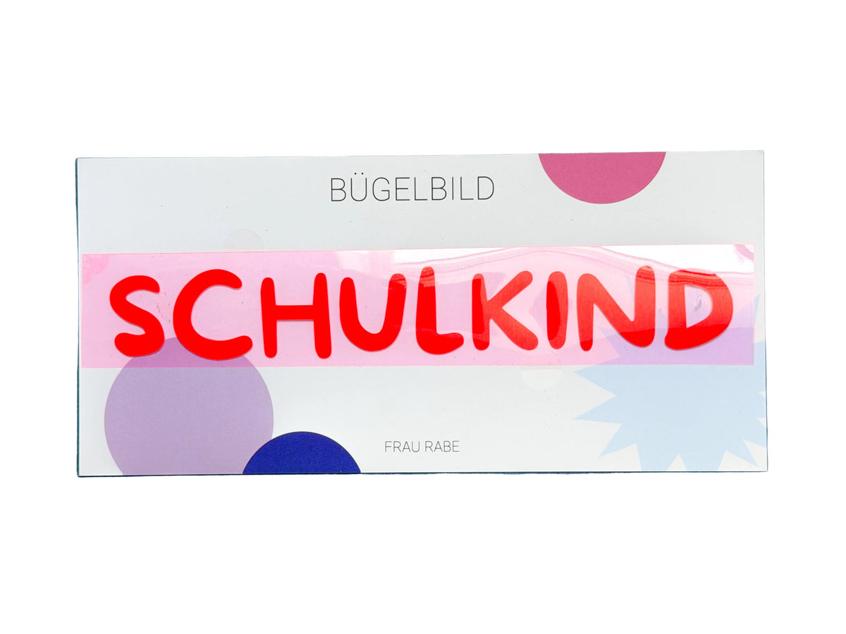 Bügelbild Schulkind | neonrot