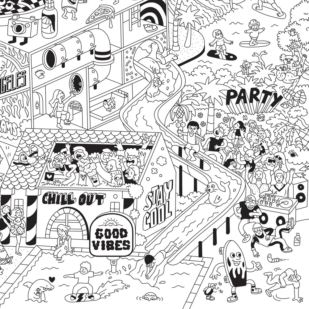 Ausmalposter | Surf & Skate