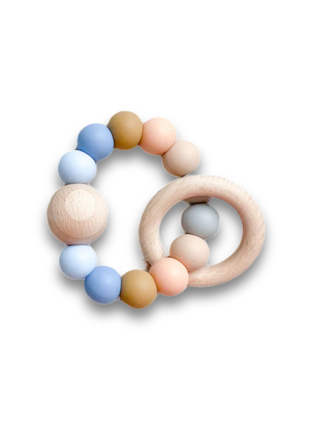 Beißring | Blau/Pfirsich
