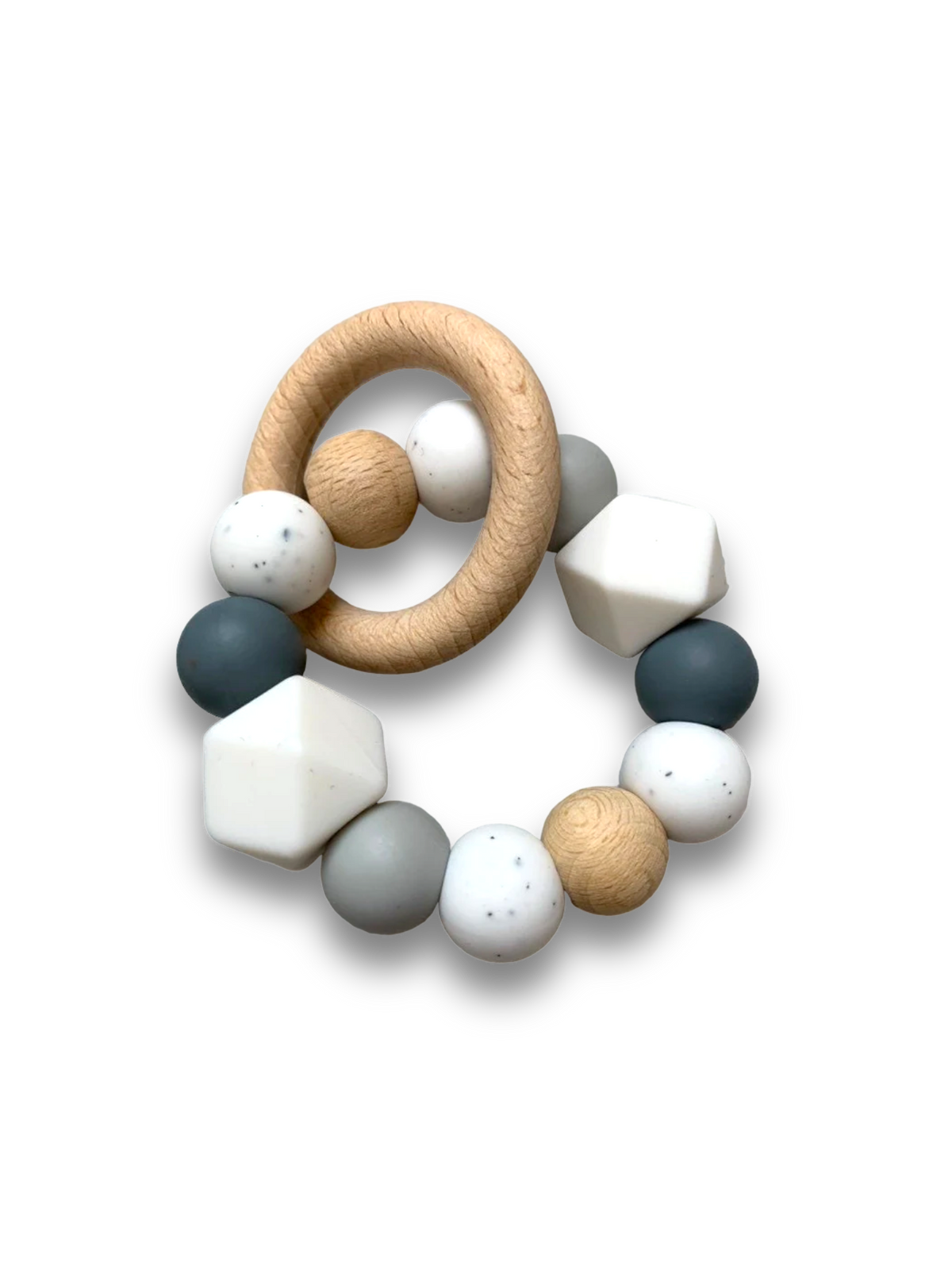 Beißring | Weiß/Grau