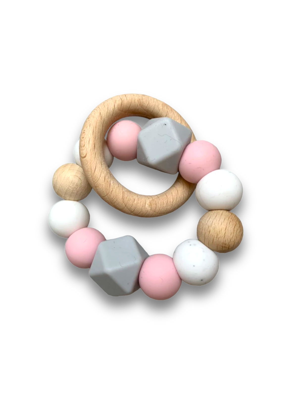 Beißring | Grau/Rosa