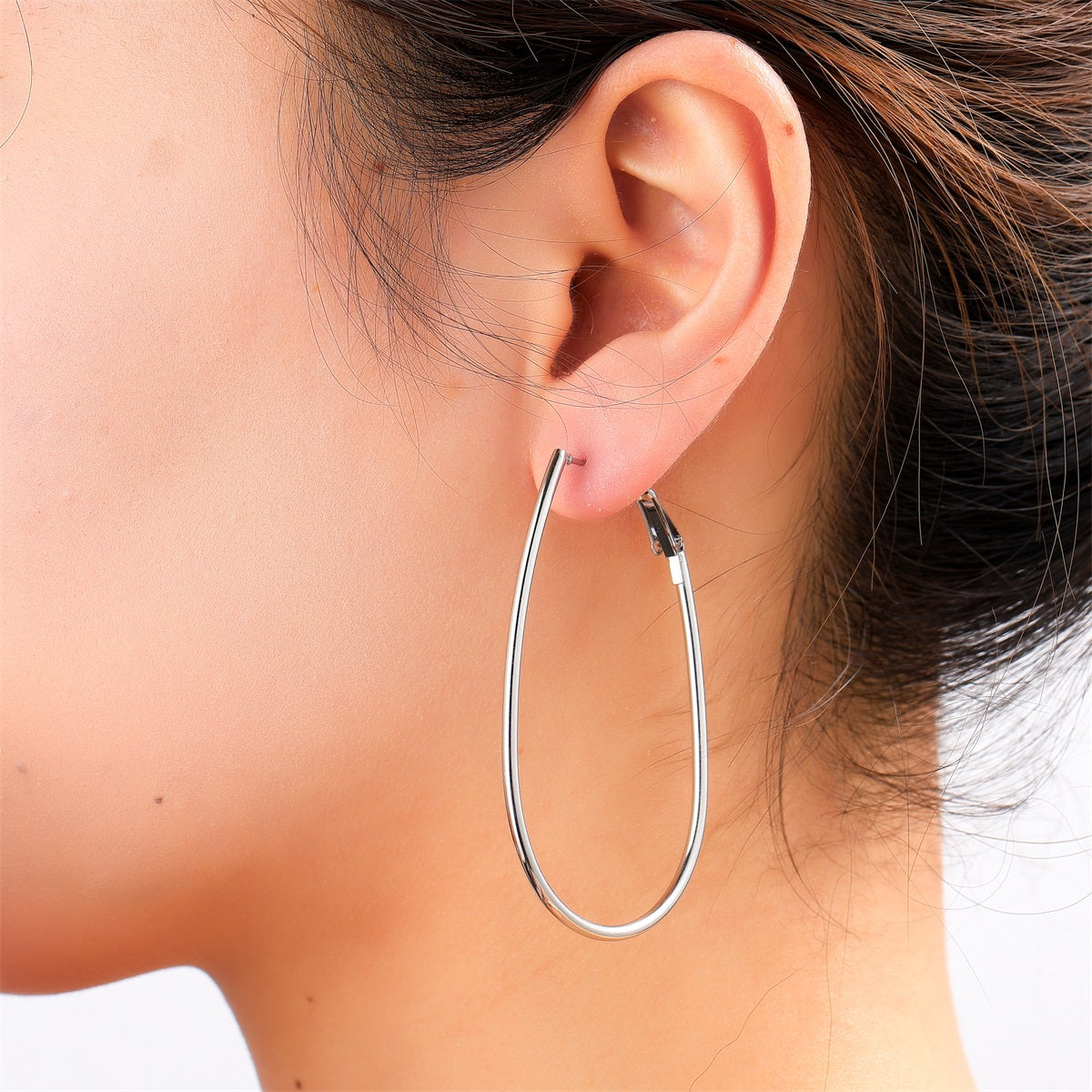 Ohrringe | Fine Oval Hoop Silber