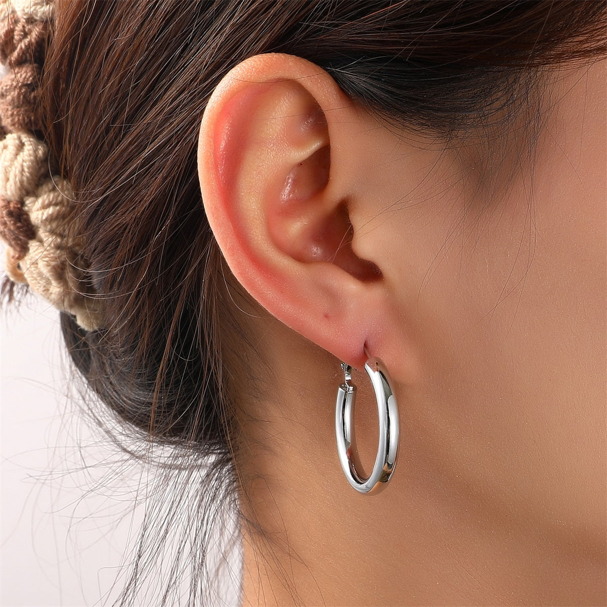 Ohrringe | Round Hoop Silber