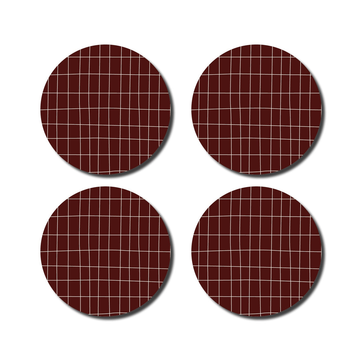 Untersetzer Checkered | Aubergine/Weiß