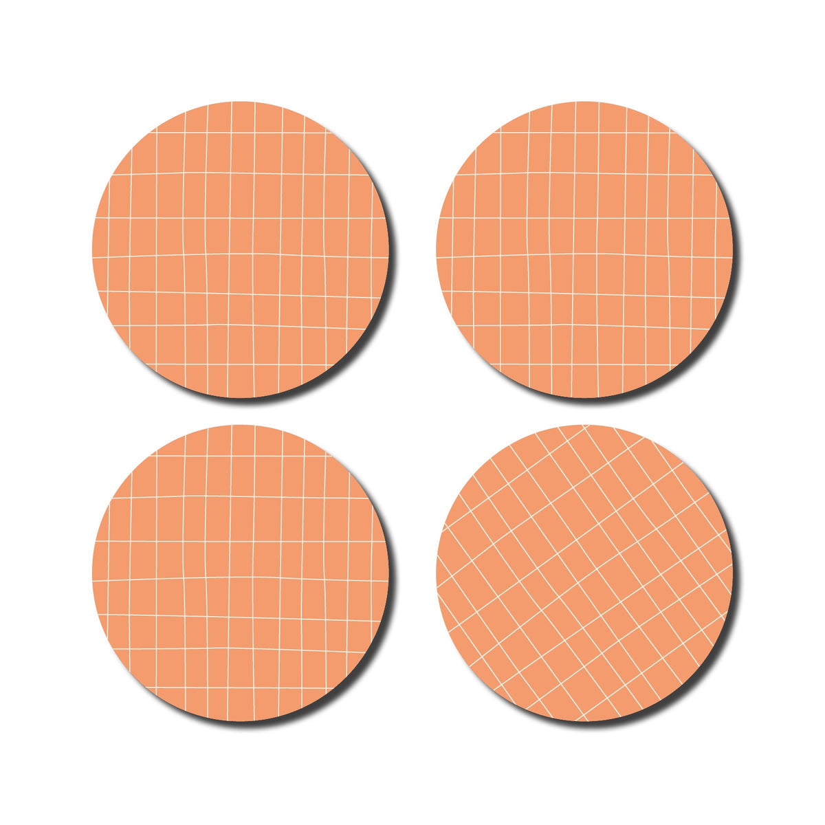 Untersetzer Checkered | Pfirsich/Weiß