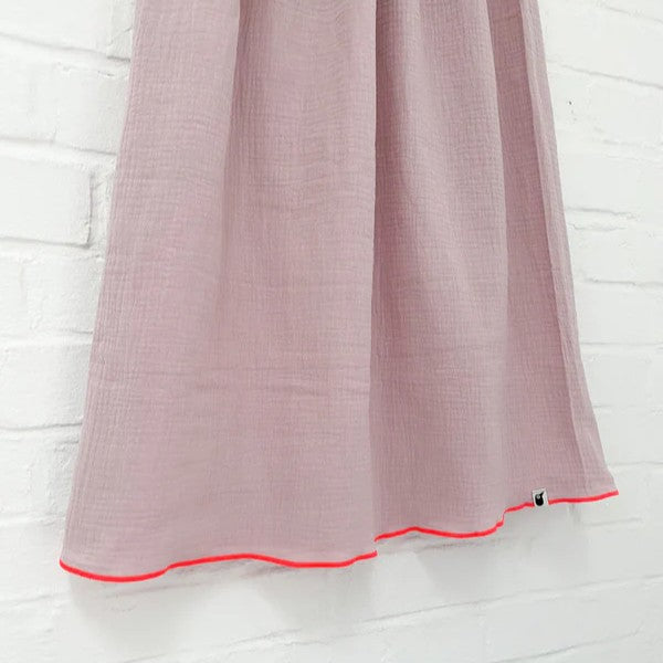 Damen Musselin Rock | Altrosa/Neonpink