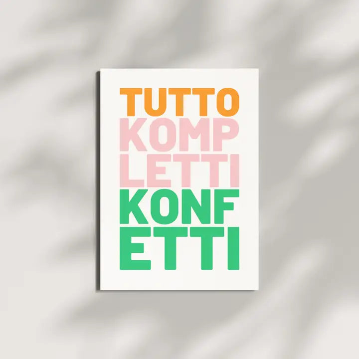 Postkarte aus Holzschliffpappe | TUTTO KOMPLETTI KONFETTI