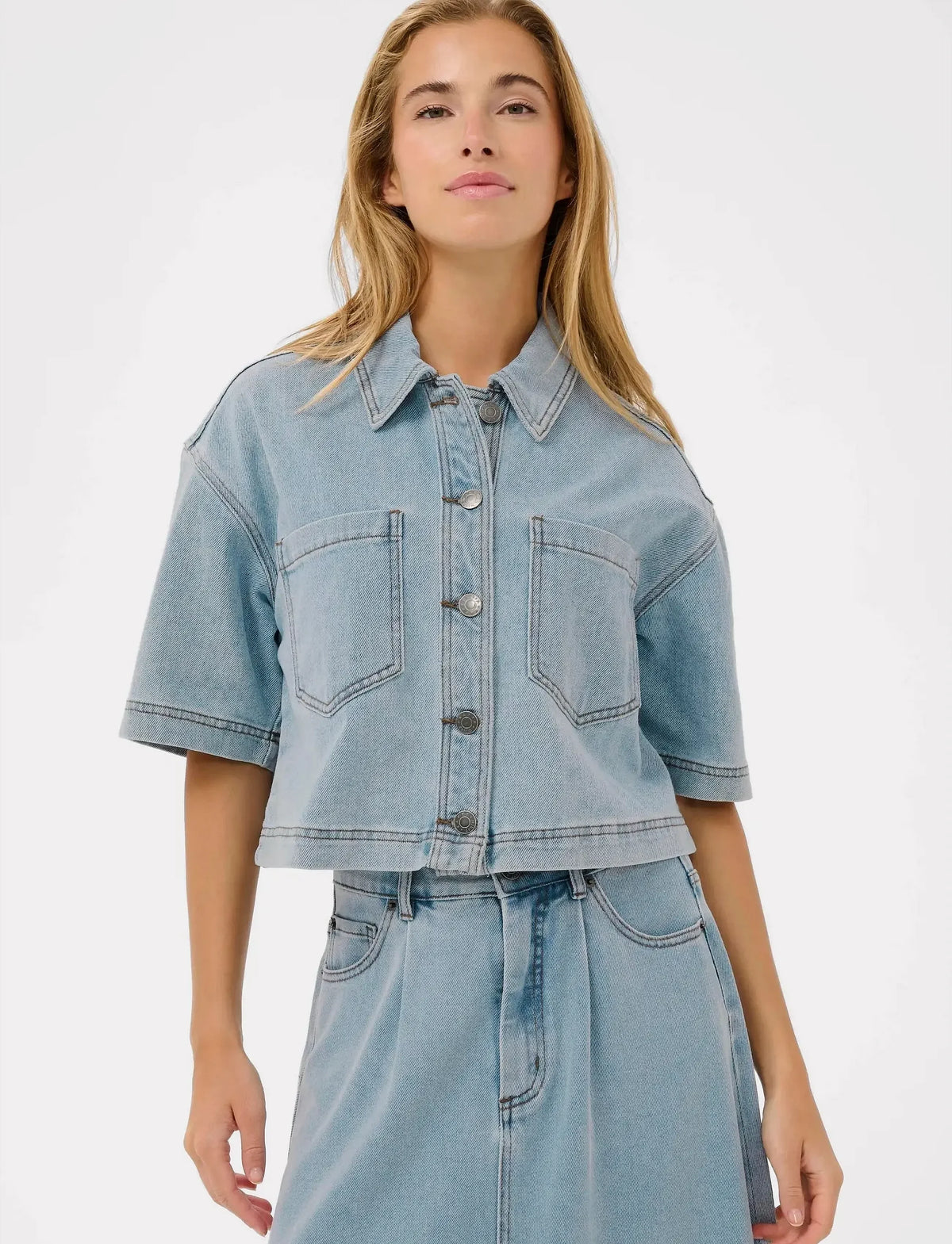 Denimhemd KAminna | Light Blue Washed Denim