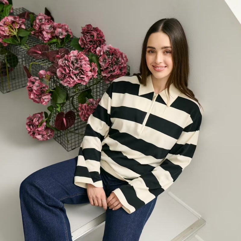 Poloshirt KApicca | Black White Stripe