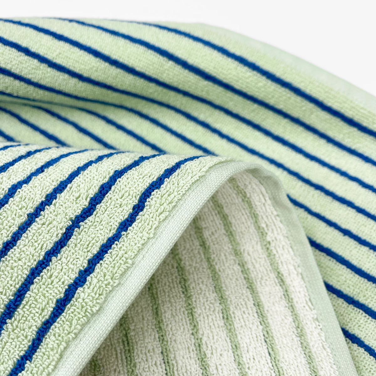 Gästehandtuch Stripes | Salbeigrün & Kobaltblau