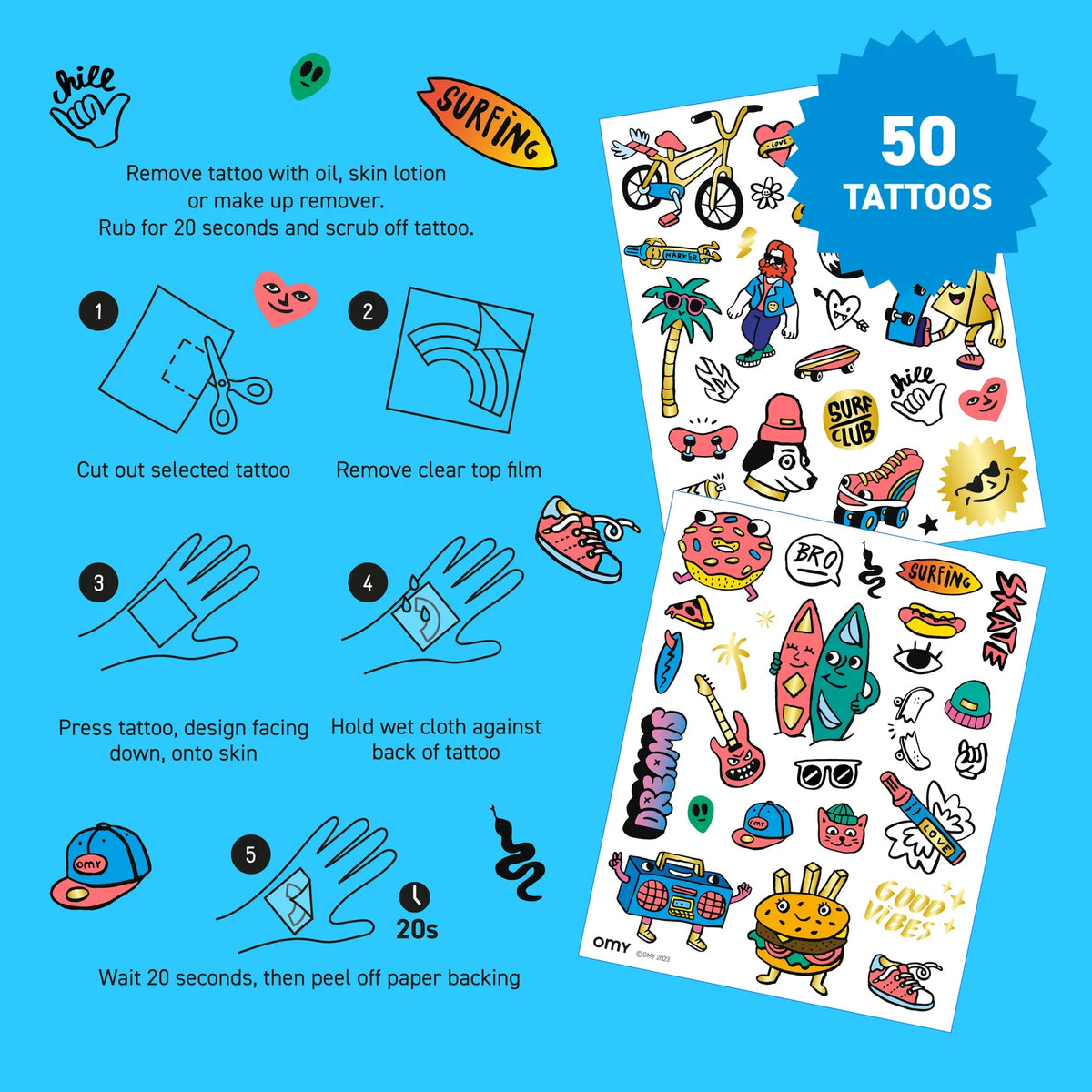 Kindertattoos | Surf & Skate