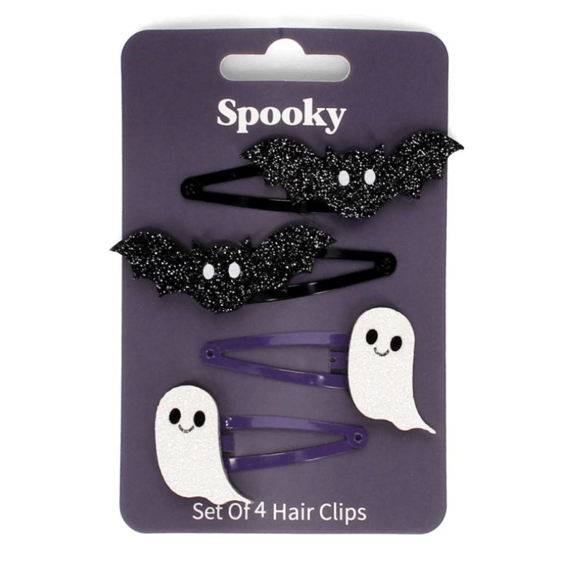 Glitzer-Haarspangen | Spooky 4er-Set