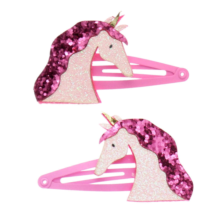 Glitzer-Haarspangen | Unicorn 2er-Set