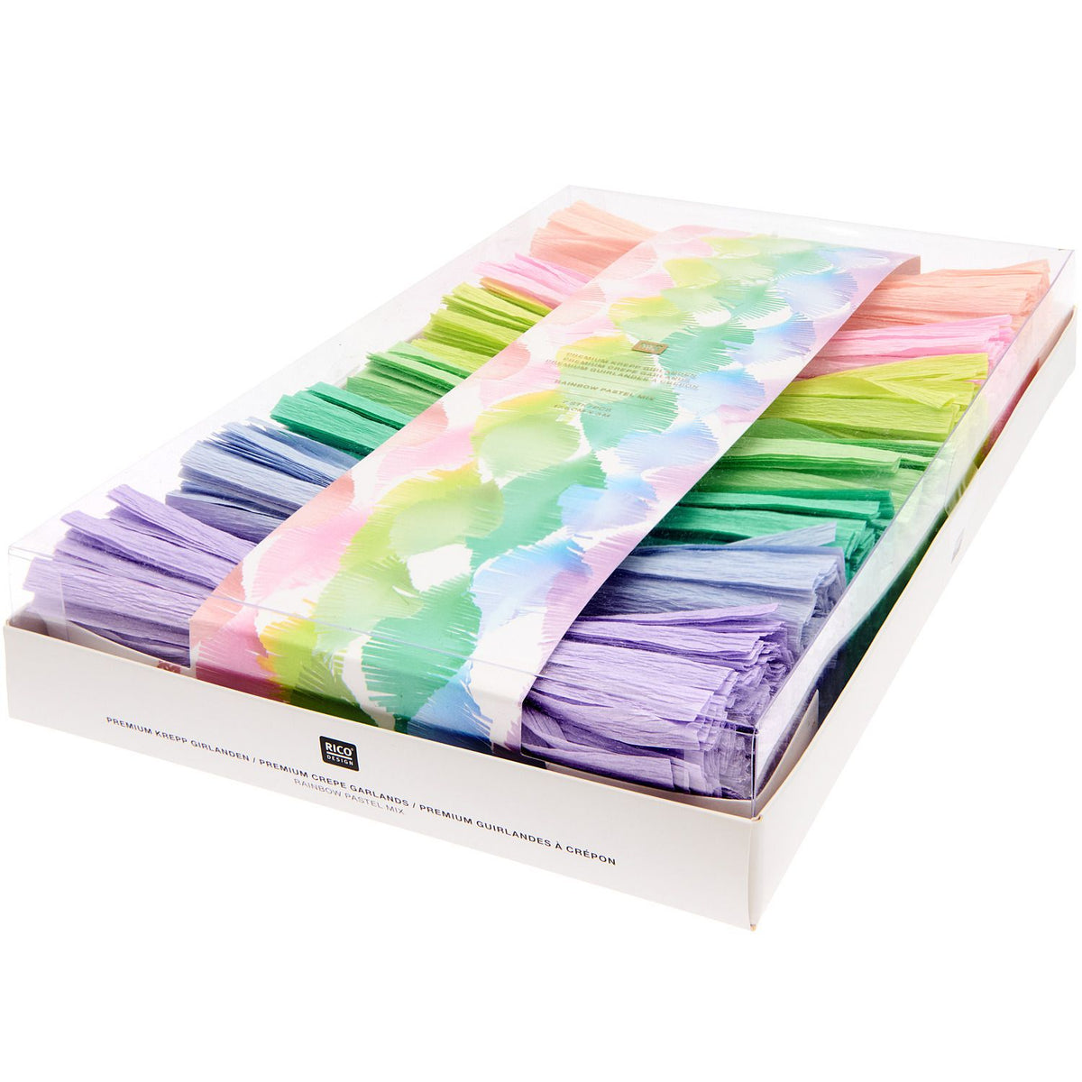 Girlande Krepp | Regenbogen Pastell