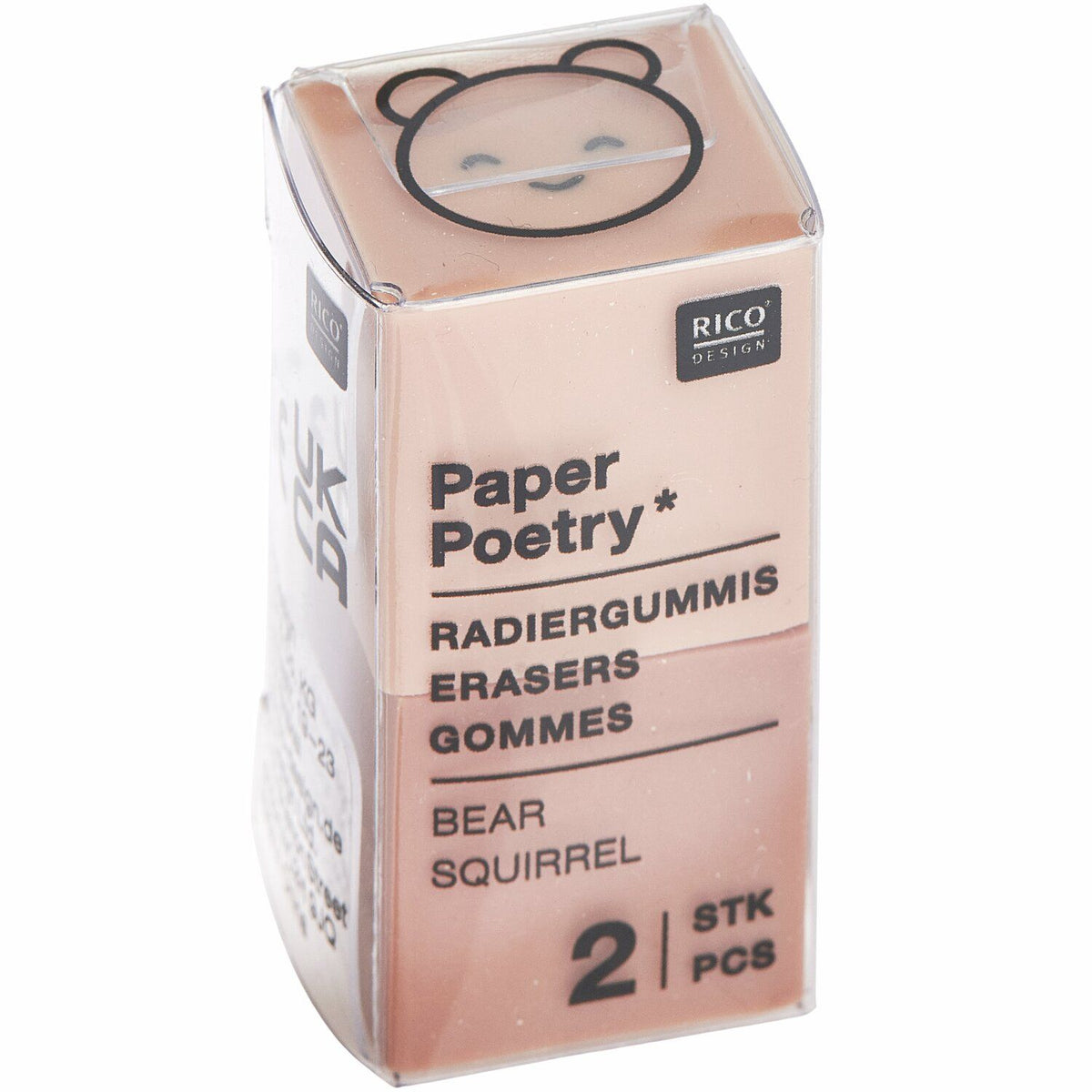 Paper Poetry Chingu Radiergummi-Set Braun in transparenter Verpackung, 2 Stück