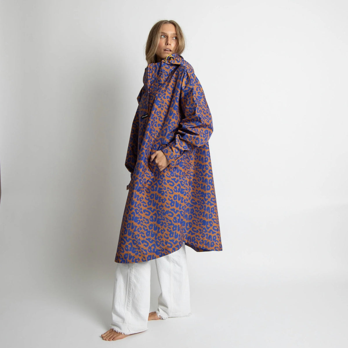 Regenponcho Leo Splashes | Electric Blue/Caramel
