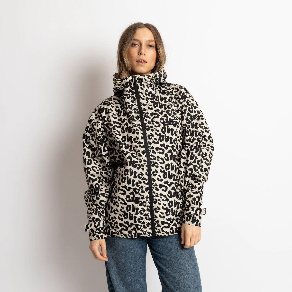 Regen-Jacke Leo Splashes | black/sand