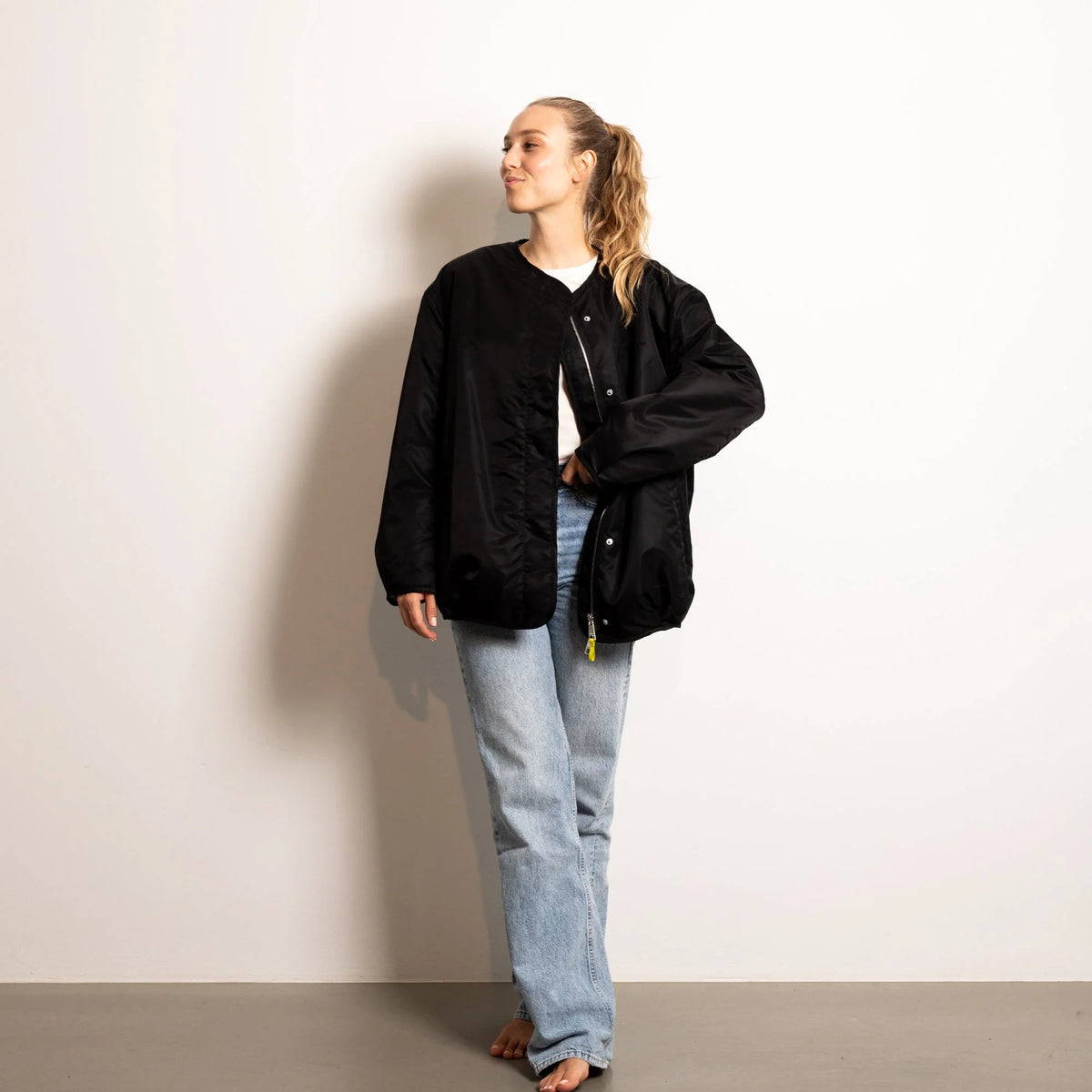 Reversible Bomber Jacke | Black/Sand