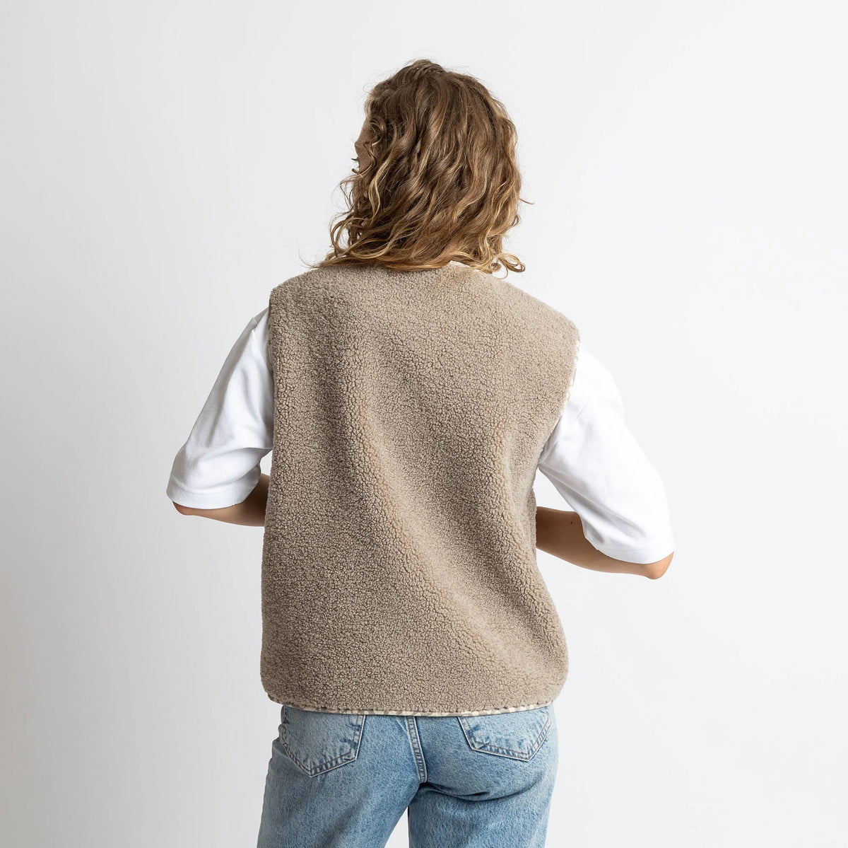 Teddy Fleece Weste | Mushroom