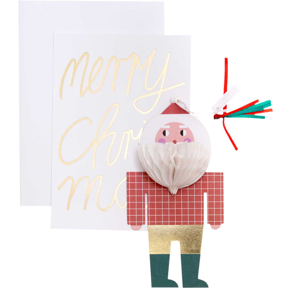 Kartenset mit Pop-Up Anhänger | Weihnachtsmann