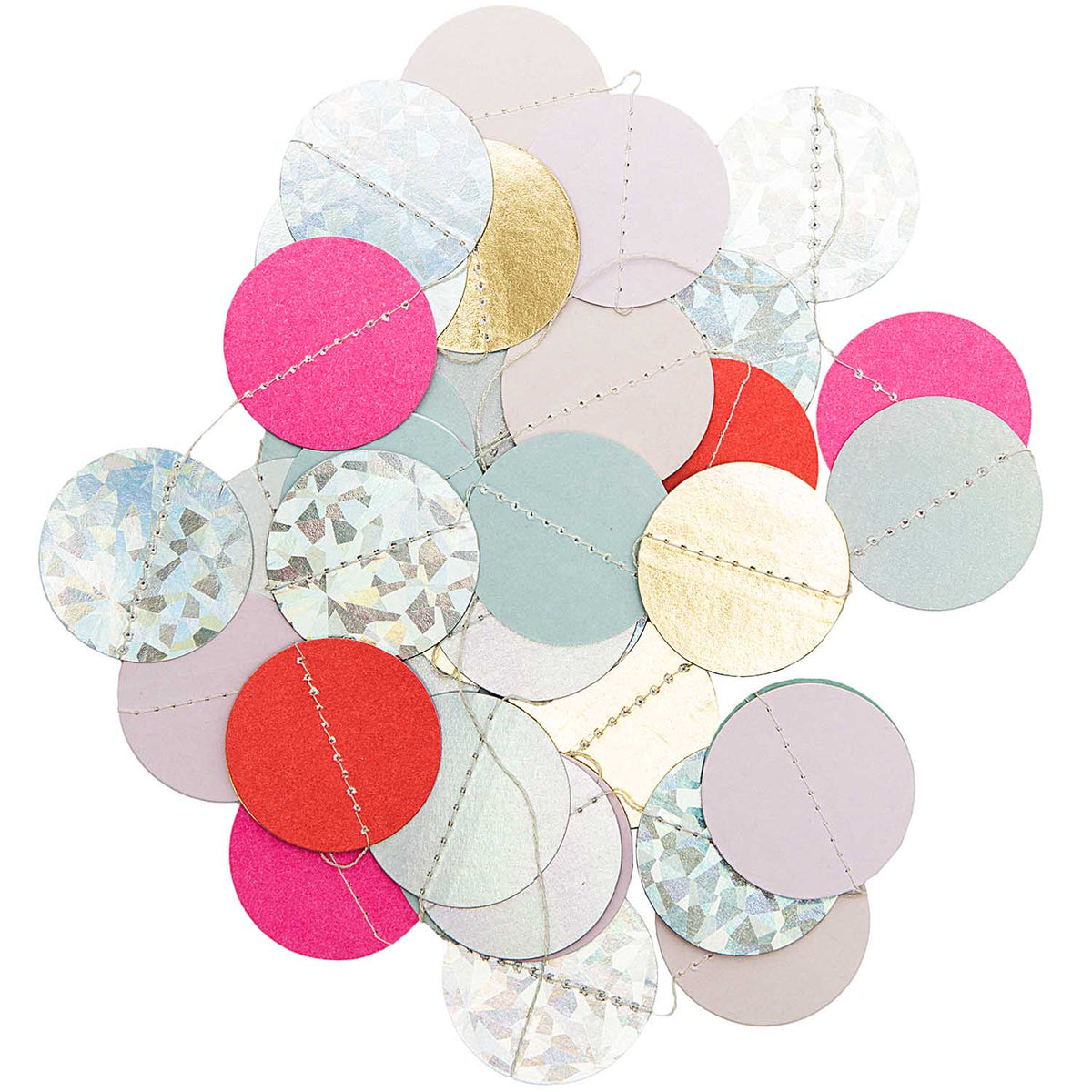 Girlande Pompon | Pink/Irisierend
