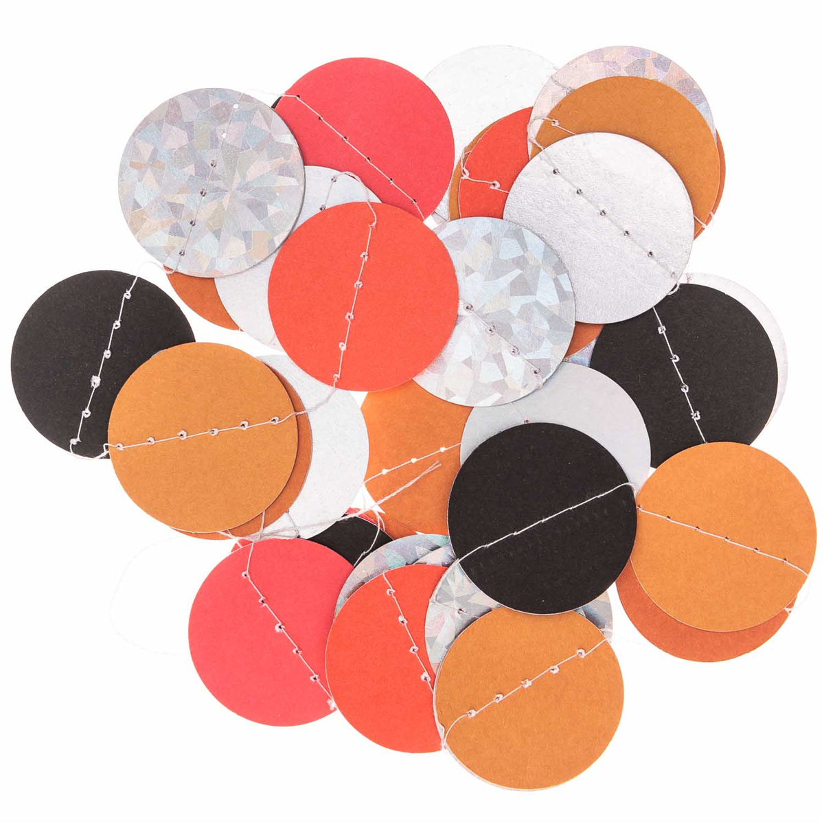 Girlande Pompon | Orange/Irisierend