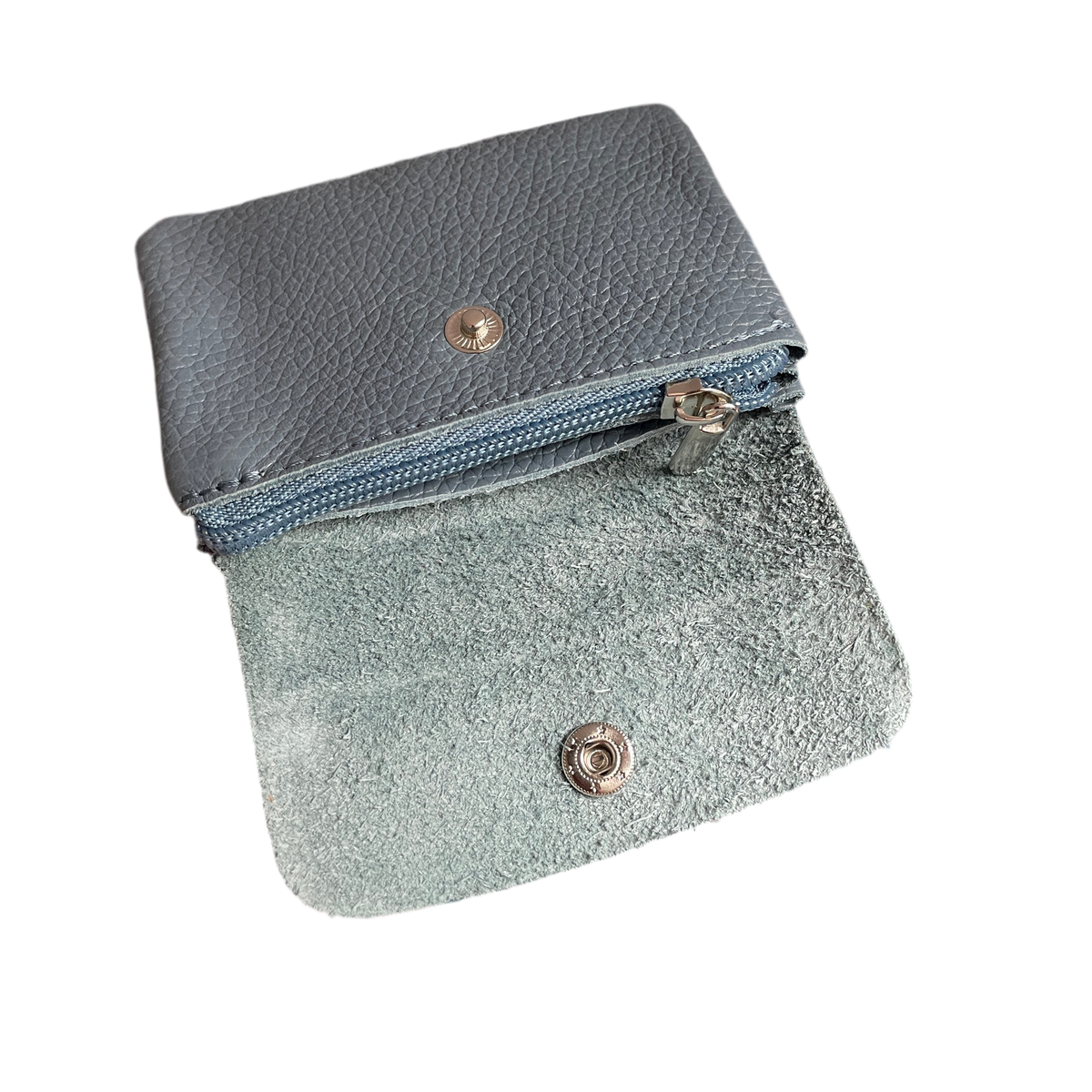Geldbeutel klein | Leder | taubenblau