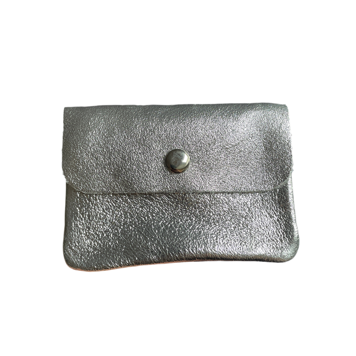 Geldbeutel klein | Leder | silber glitzernd