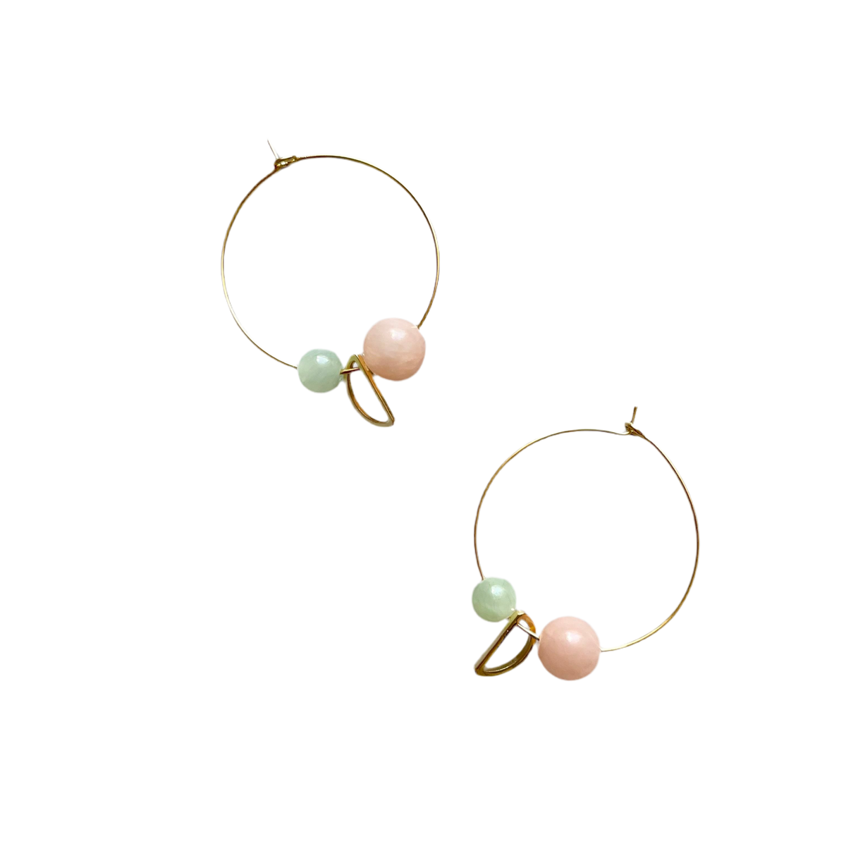 Ohrringe Circle | Jella pfirsich/salbei