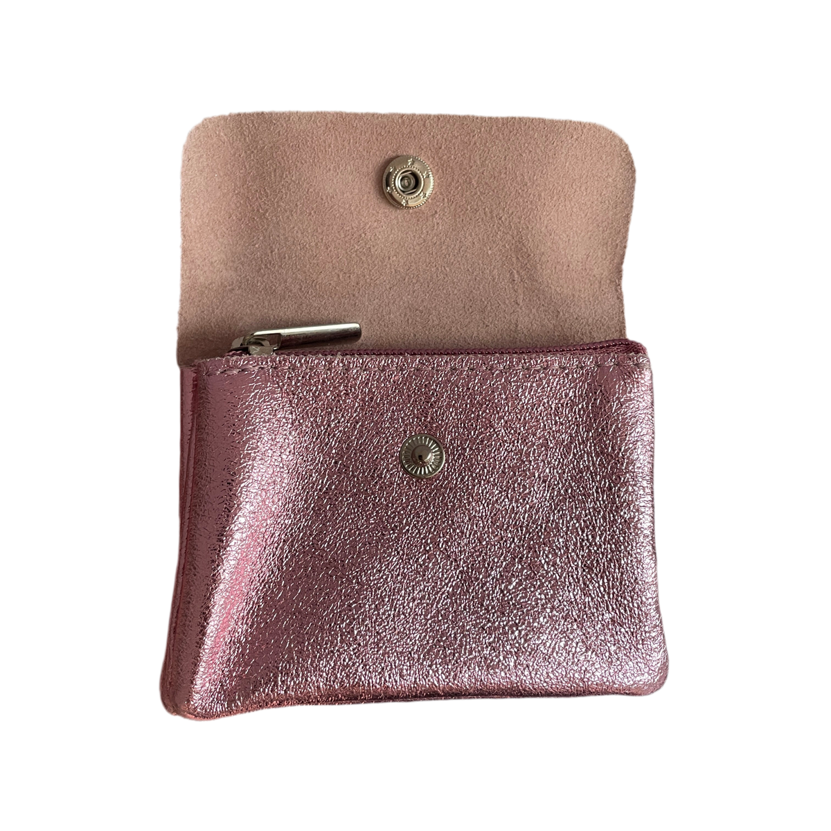 Geldbeutel klein | Leder | rosé glitzernd