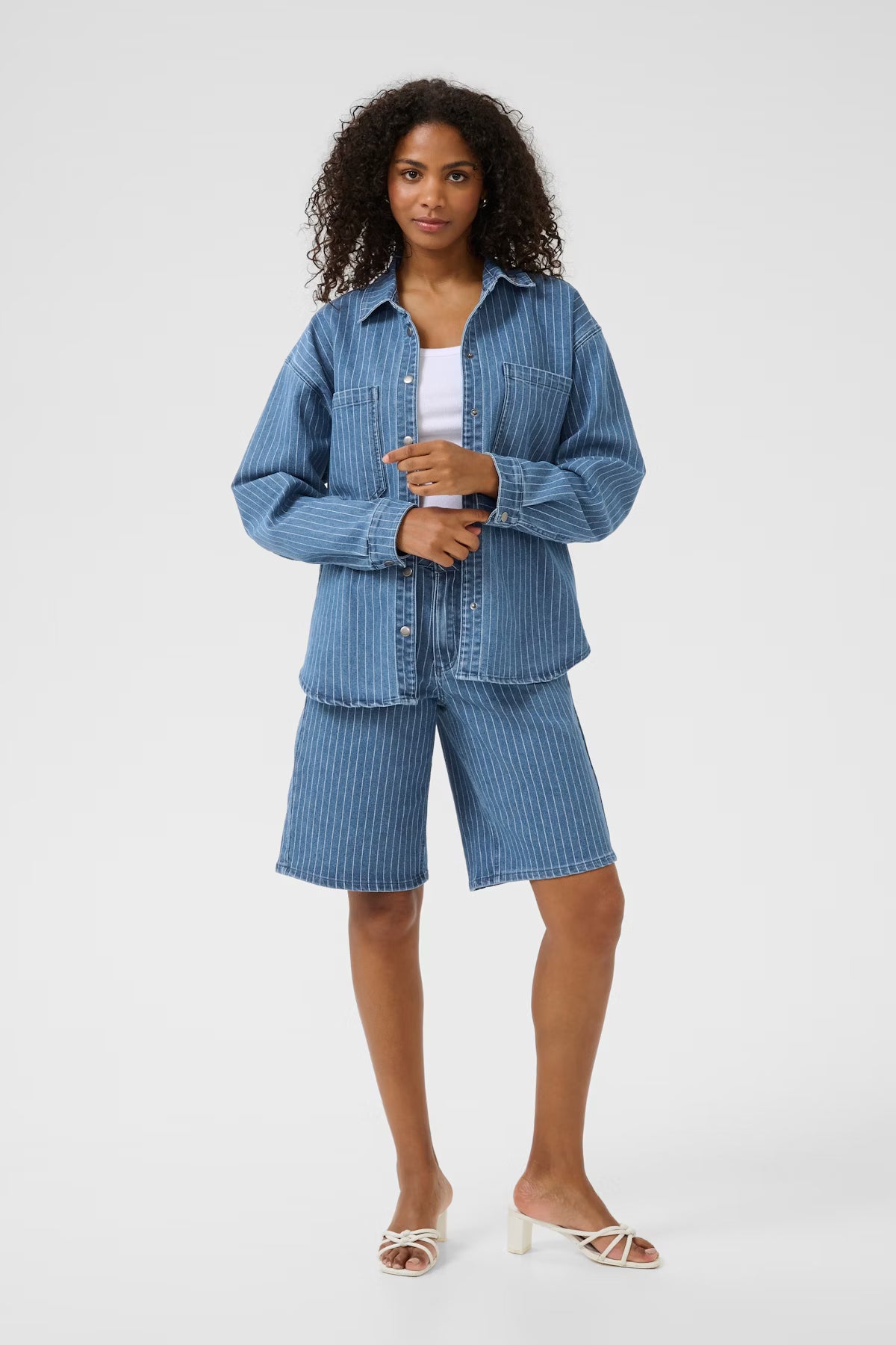 Denimhemd KAreece | Medium Blue Pinstripes