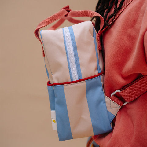 Rucksack Small Stripes | Cloud Blue & Twiggy Beige