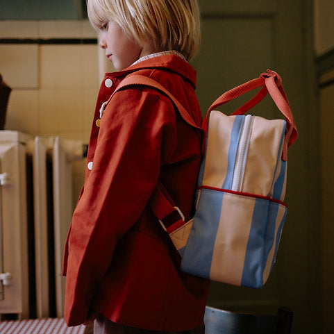 Rucksack Small Stripes | Cloud Blue & Twiggy Beige
