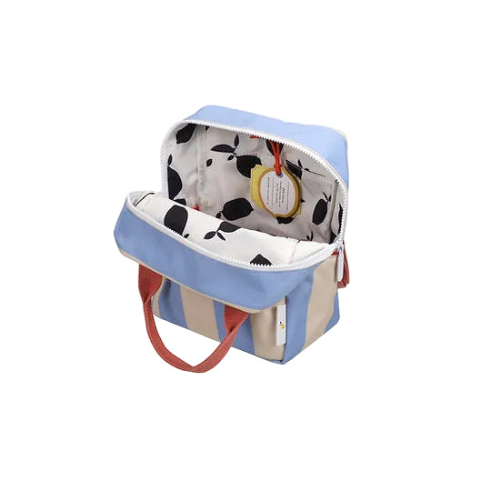 Rucksack Small Stripes | Cloud Blue & Twiggy Beige