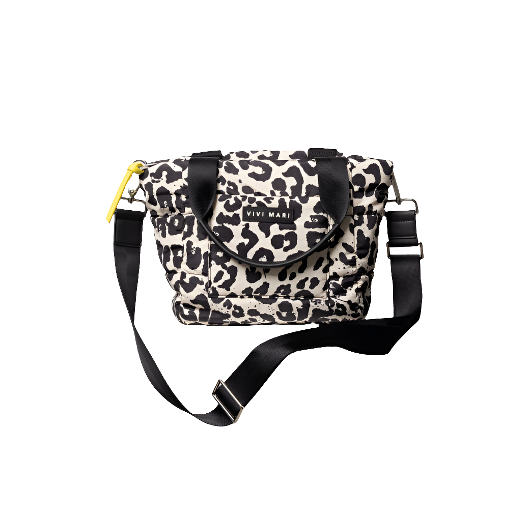 Padded Tote Bag Small | Leo Splashes Black/Sand