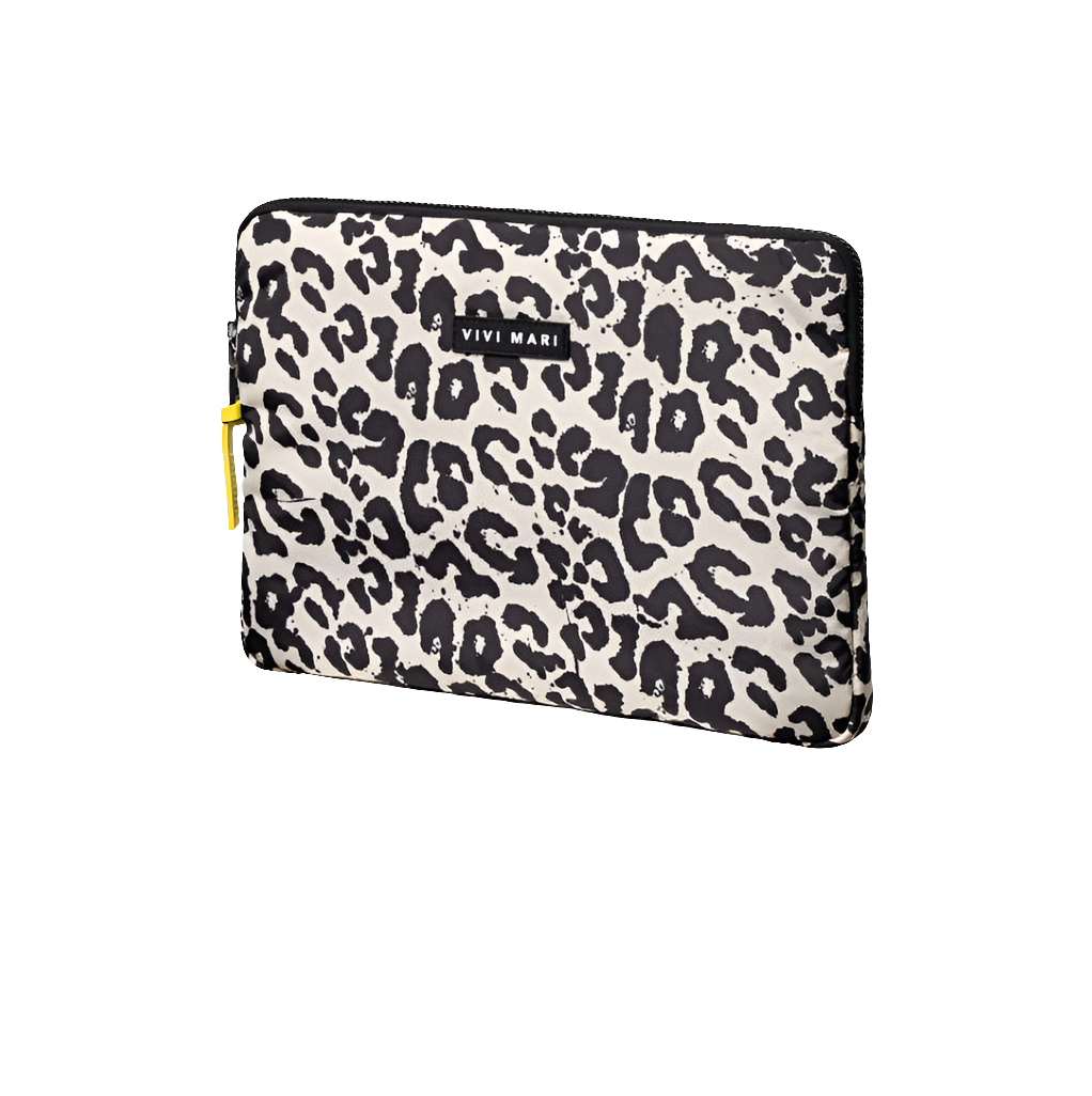 Padded Laptop Sleeve | Leo Splashes Black/Sand