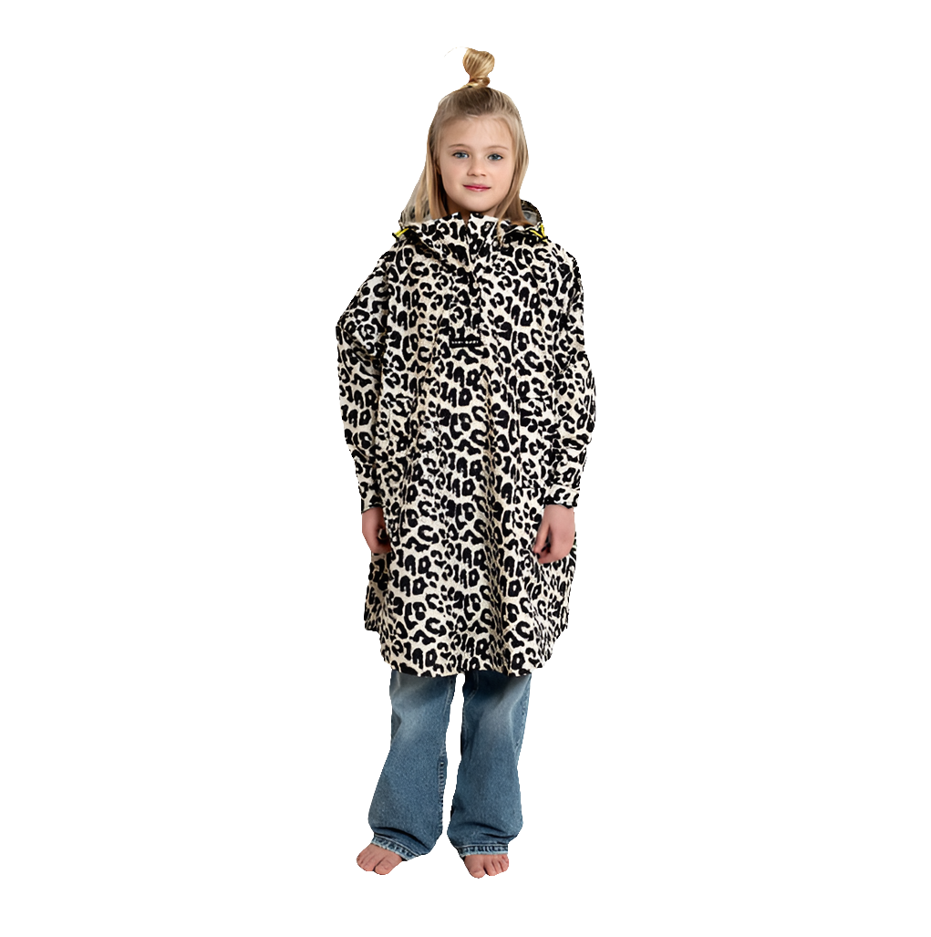 Regenponcho Kids Leo Splashes | Black/Sand