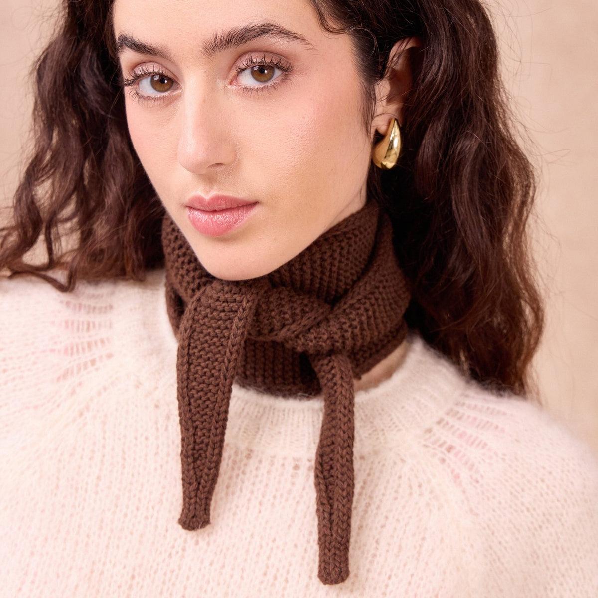Strickschal Écharpe Sophie | Marron Foncé