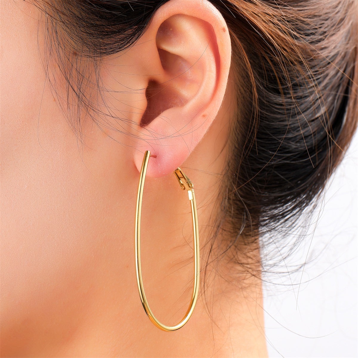 Ohrringe | Fine Oval Hoop Gold