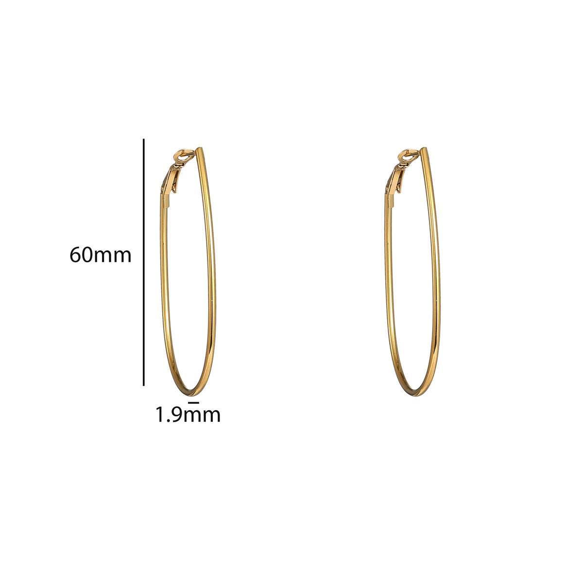 Ohrringe | Fine Oval Hoop Gold
