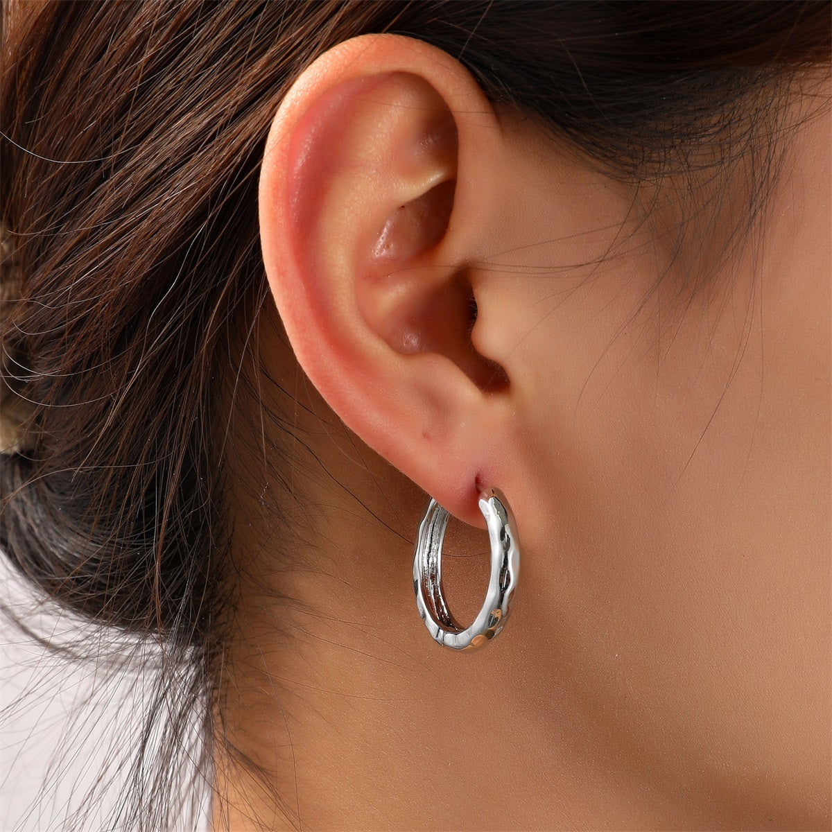 Ohrringe | Natural Hoop Silber