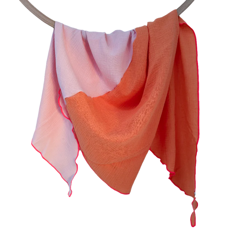 Musselintuch Kids | Orange/Pastellrosa
